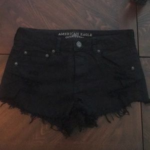 AE Distressed High Rise Short Shorts Size 8